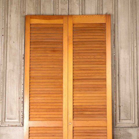 #54530 36x80 Vintage Wood Louvered Bifold Doors image 3