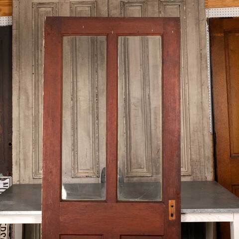 #54555 36x83 Antique 2 Lite Wood Entry Door image 3