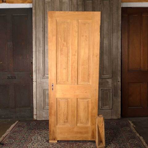 #54559 30x77 Antique 4 Panel Wood Interior Door image 4
