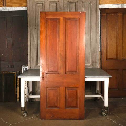 #54563 34x82 Antique 4 Panel Wood Interior Door image 4