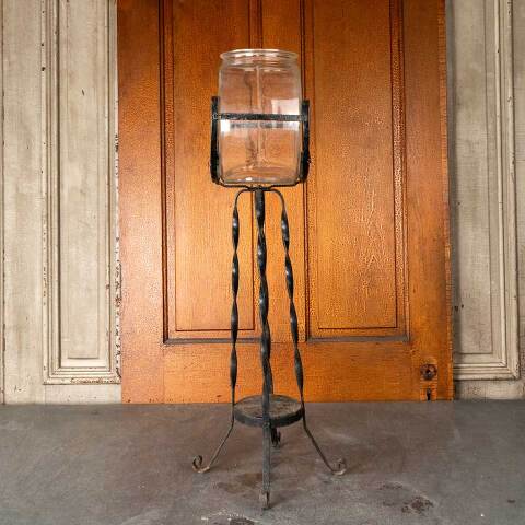 #54594 Antique Fishbowl & Wrought Iron Stand image 6