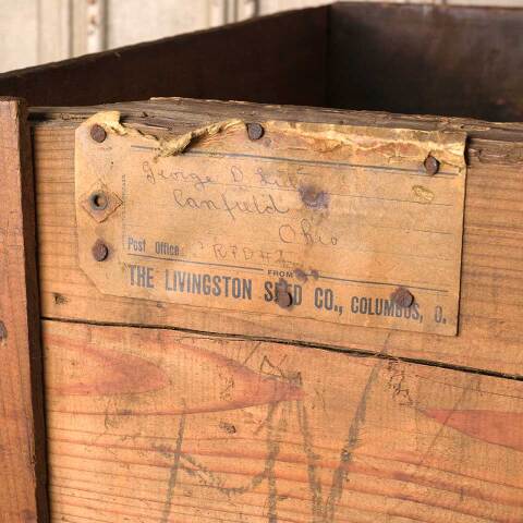 #54632 23x13 Antique Livingston Seed Wood Crate image 8