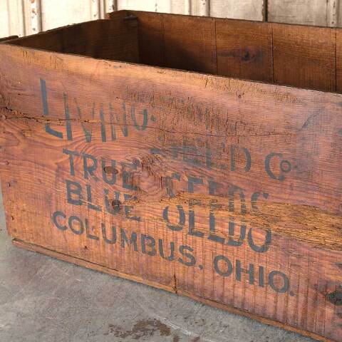 #54632 23x13 Antique Livingston Seed Wood Crate image 2