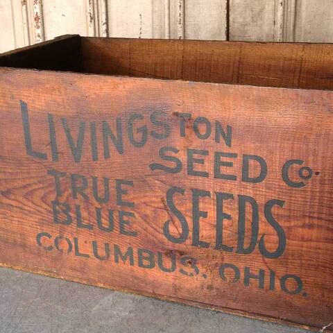 #54632 23x13 Antique Livingston Seed Wood Crate image 4
