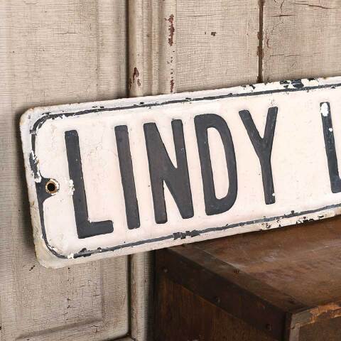 #54636 Antique LINDY LANE Metal Street Sign image 2