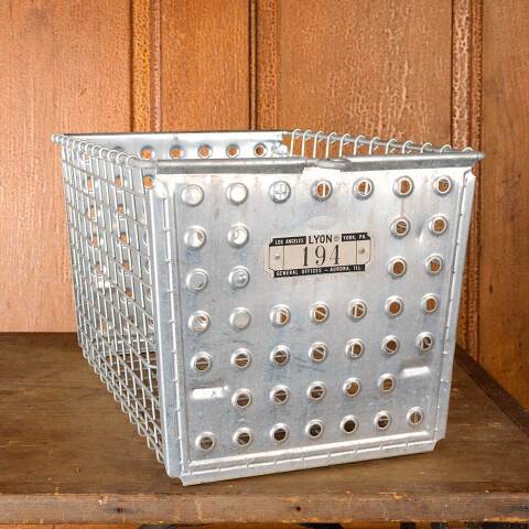 #54644 Vintage Metal Wire Gym Locker Room Basket image 7