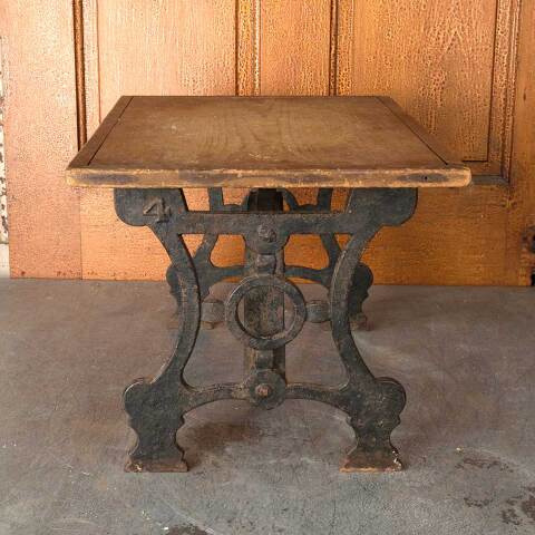 #54646 Antique Cast Iron & Wood Stool image 7