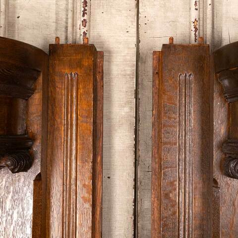 #54647 27x70 Antique Oak Engaged Column Pilasters image 5
