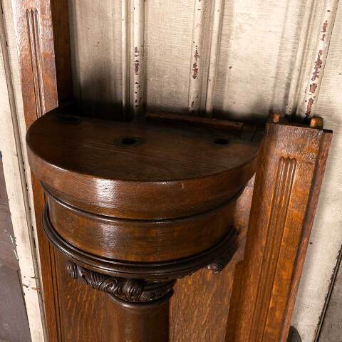 #54647 27x70 Antique Oak Engaged Column Pilasters image 6