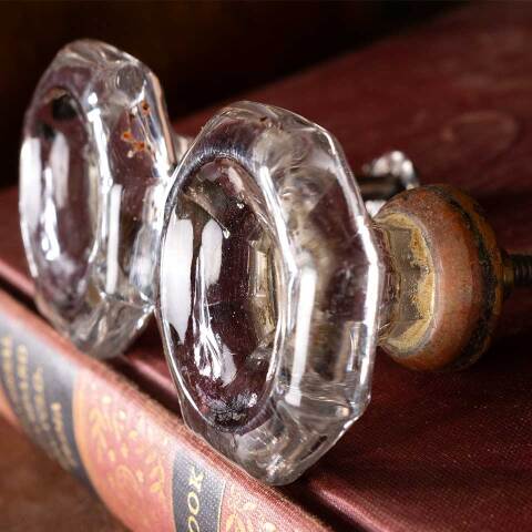 #54658 2" Antique Glass Furniture Pull Knobs image 2