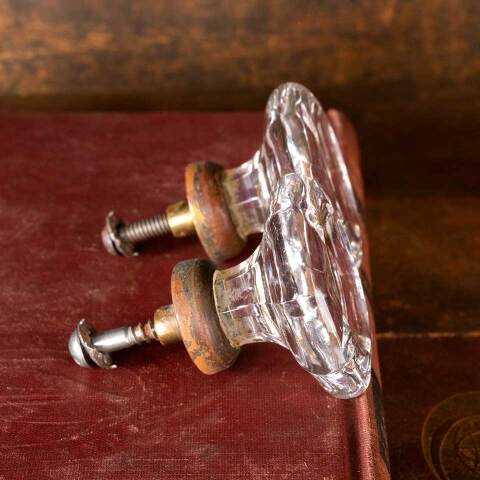 #54658 2" Antique Glass Furniture Pull Knobs image 5