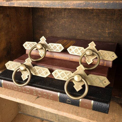 Antique Brass Furniture Ring Drawer Pulls