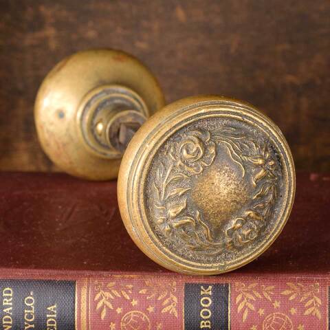 #54666 Antique Brass Doorknobs Door Hardware image 4
