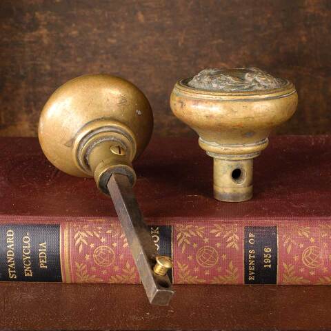 #54666 Antique Brass Doorknobs Door Hardware image 6