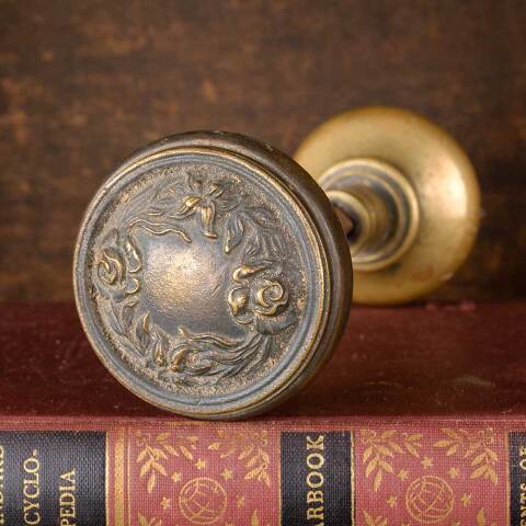 #54666 Antique Brass Doorknobs Door Hardware image 7