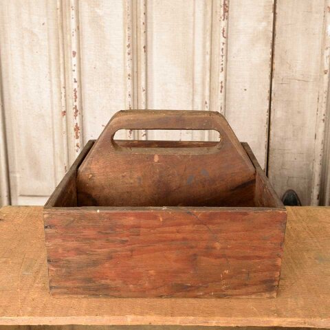 #54670 Small Antique Wood Tote Caddy image 2