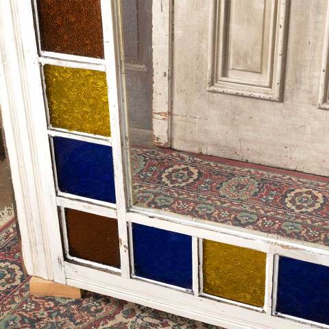 #54671 54x68 Victorian Colored Glass Window Sash image 3