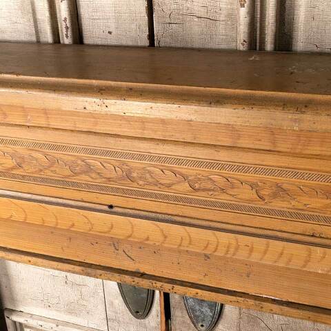 #54672 56x49 Antique Wood Fireplace Mantel image 4