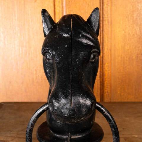 #54679 9" Vintage Cast Iron Horse Head Hitching Post image 6