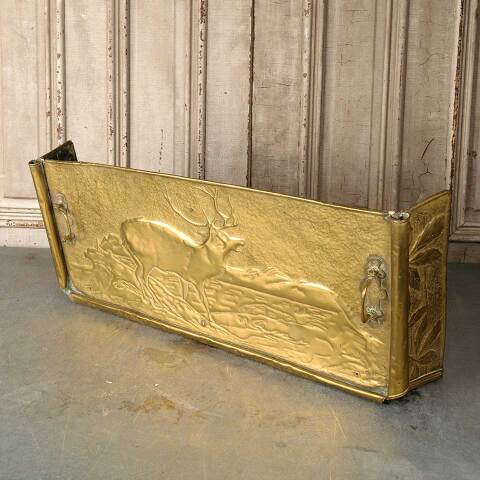 #54680 30x14 Antique Brass Fireplace Fender image 3