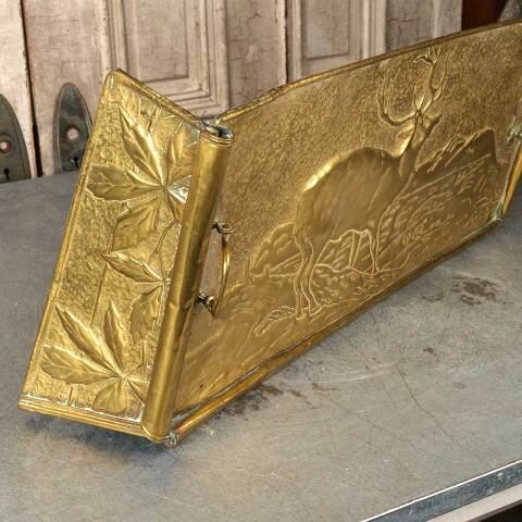 #54680 30x14 Antique Brass Fireplace Fender image 6