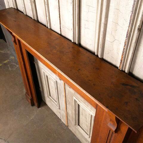 #54689 60x48 Antique Oak Wood Fireplace Mantel image 4