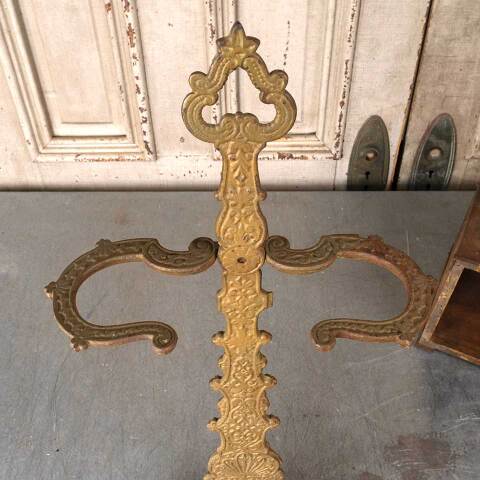 #54693 Antique Metal Victorian Fireplace Tool Holder image 6