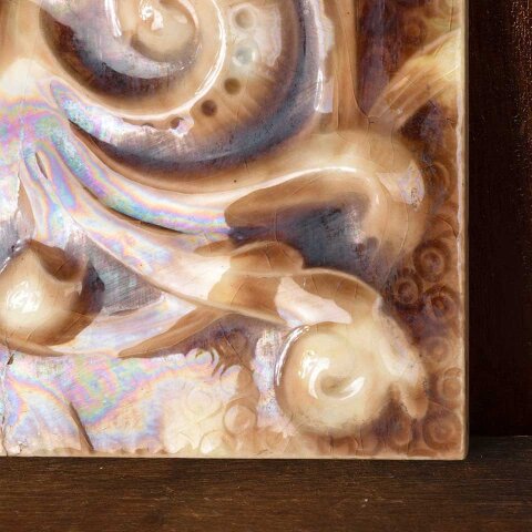 #54698 6" Antique Cambridge Encaustic Fireplace Tile image 2