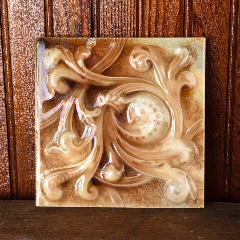 #54698 6" Antique Cambridge Encaustic Fireplace Tile image 4