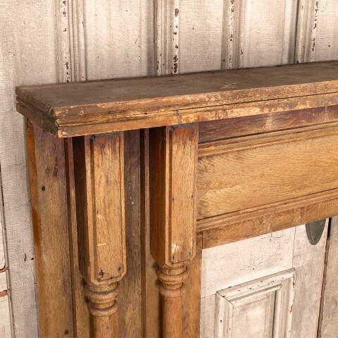 #54704 60X48 Antique Wood Fireplace Mantel image 2