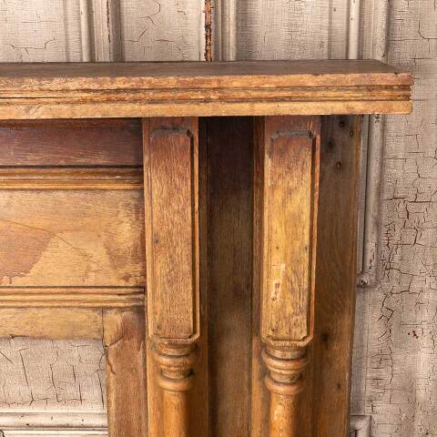 #54704 60X48 Antique Wood Fireplace Mantel image 5
