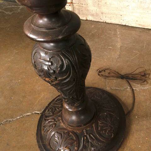 #54705 16x61 Ornate Antique Wood Floor Lamp image 8
