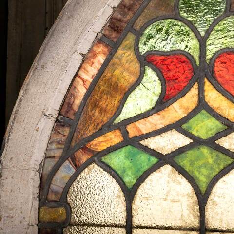 #54706 24x37 Antique Stained Glass Window image 7