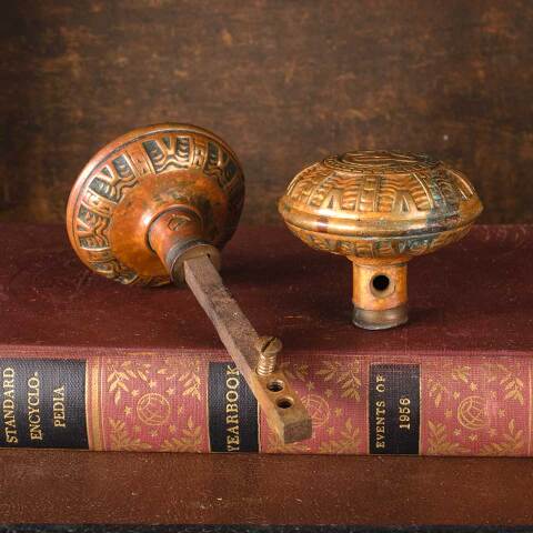 #54709 Antique Mallory Wheeler Arabic Doorknobs image 6