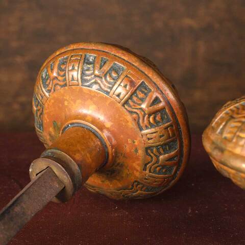 #54709 Antique Mallory Wheeler Arabic Doorknobs image 7