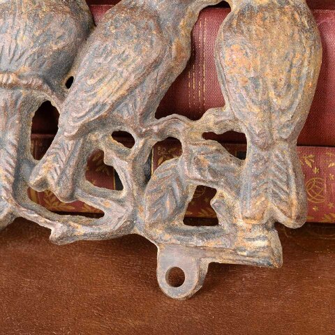 #54714 6x5 Cast Iron Birds Wall Mount Ornament image 3