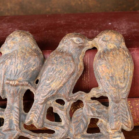 #54714 6x5 Cast Iron Birds Wall Mount Ornament image 4