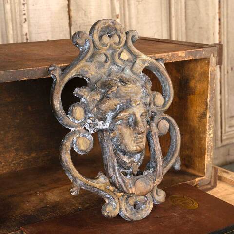 #54724 7x10 Vintage Cast Metal Figural Door Knocker image 3