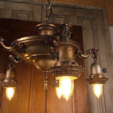 #54737 20" Antique 5 Bulb Chandelier Light Fixture image 3