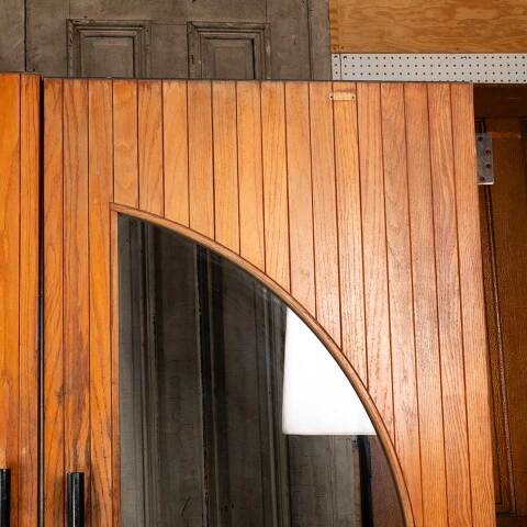 #54744 69x83 Vintage Wood Doors w. Crescent Lites image 5