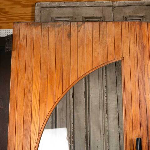 #54744 69x83 Vintage Wood Doors w. Crescent Lites image 2