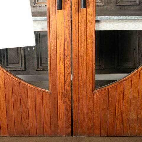 #54744 69x83 Vintage Wood Doors w. Crescent Lites image 3