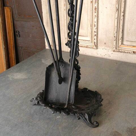 #54750 Antique Ornate Fireplace Tools & Stand image 3