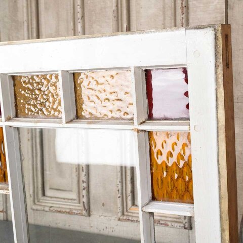 #54782 20x24 Antique Colored Glass Window Sash image 4