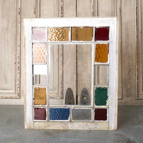 #54782 20x24 Antique Colored Glass Window Sash image 5