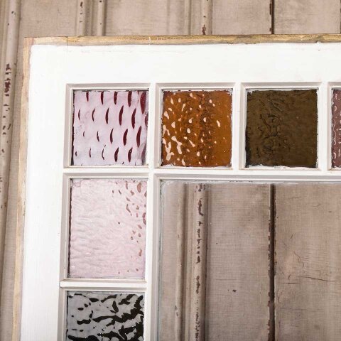 #54783 24x27 Antique Colored Glass Window Sash image 2