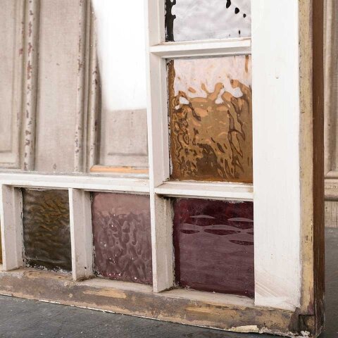 #54783 24x27 Antique Colored Glass Window Sash image 5