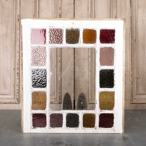 #54783 24x27 Antique Colored Glass Window Sash image 6