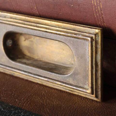 #54791 4x2 Antique Brass Window Sash Finger Lift image 3