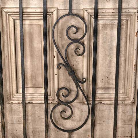 #54809 34x34 Antique Wrought Iron Garden Gate image 2